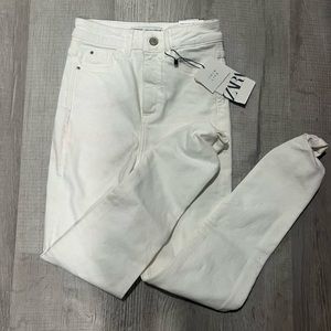 ZARA white high rise skinny jeans